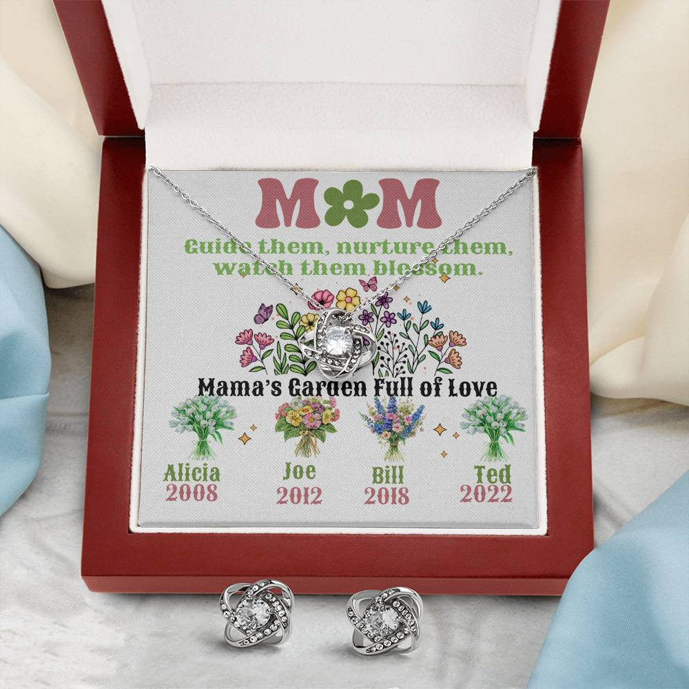 A Mom's Garden Love Knot Earring & Necklace Set for Mom