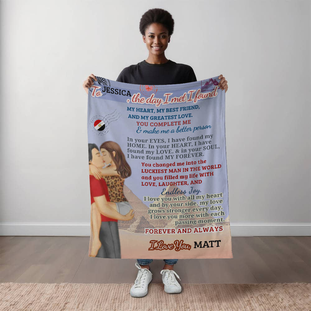 A Love Letter from Egypt to my Wife, Girlfriend or Partner, a Sherpa, Fleece or Woven Blanket