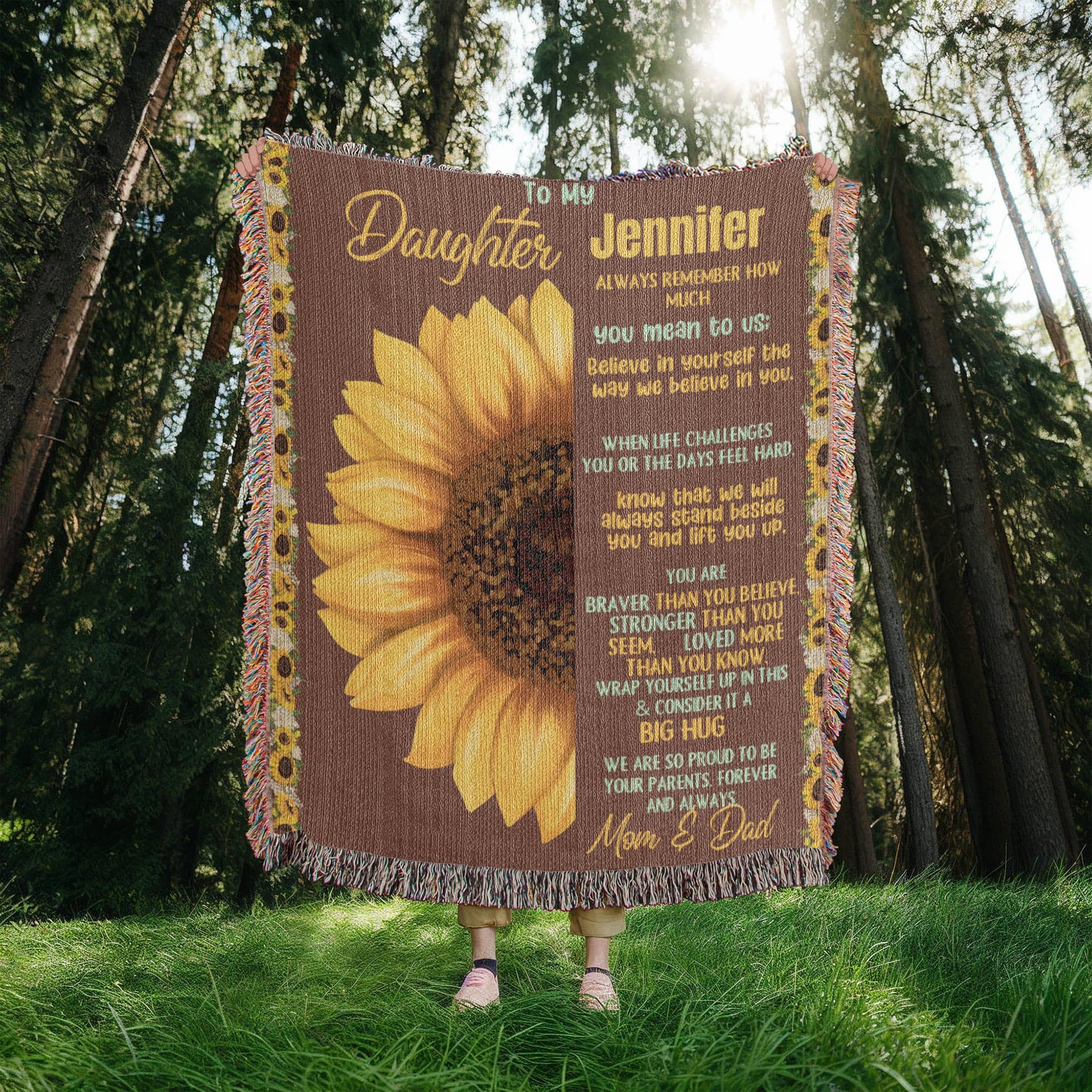A Sunflower Daughter from Dad Heirlooom, Sherpa or  Fleece Blanket (3:4)