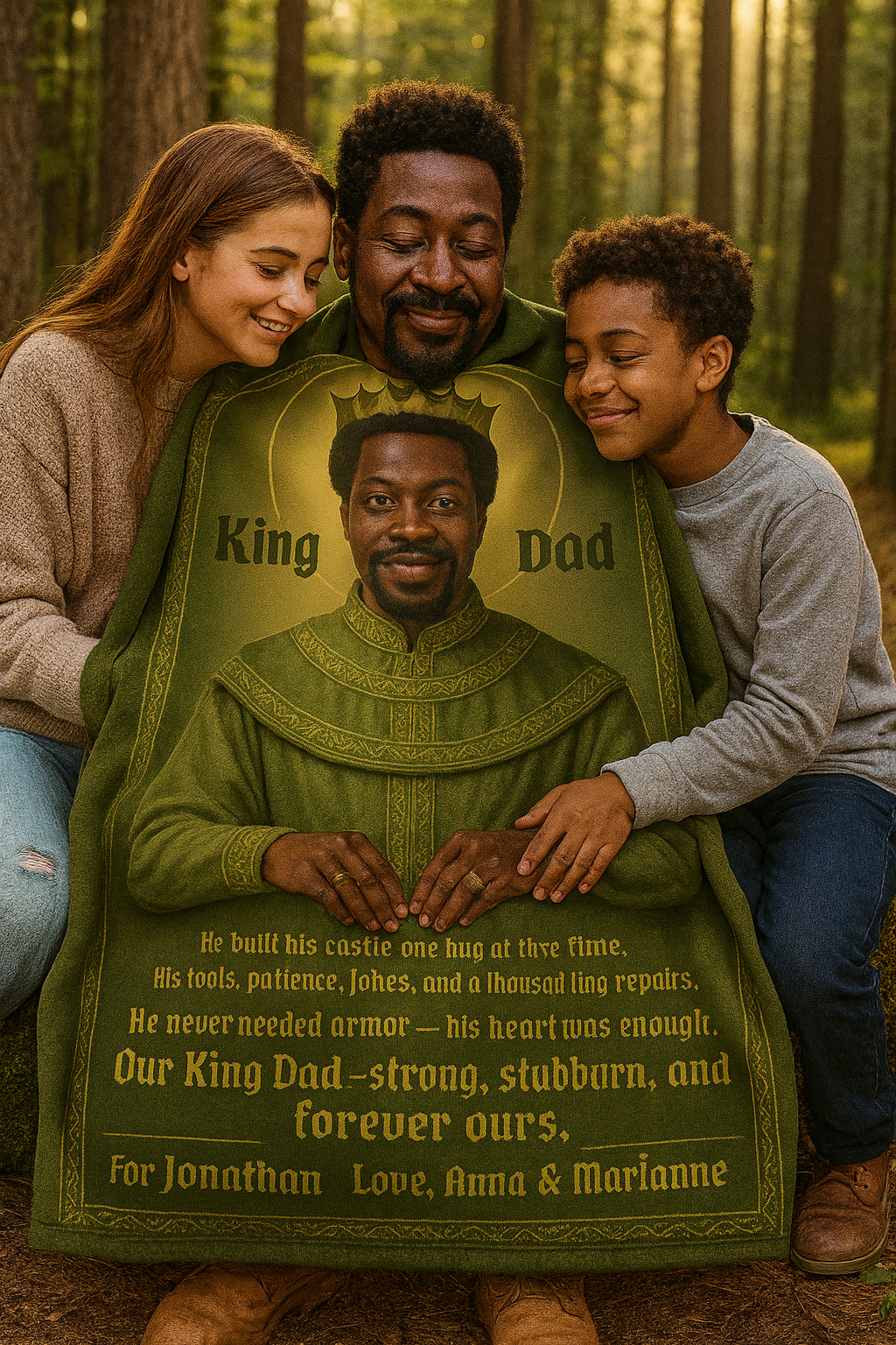 Queen Mom / King Dad Custom Royal Portrait Blanket – Upload Photo & Get Live Preview | Woven, Sherpa & Fleece