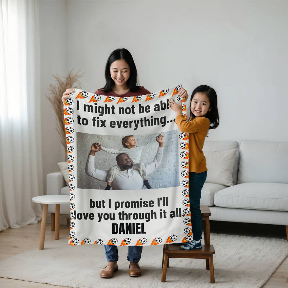 Custom Dad's Love Sherpa Fleece Woven Blanket (