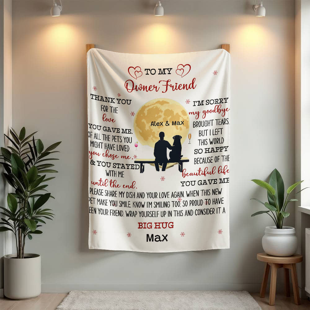 An Owner Dear Friend Dog Memorial Sherpa or Fleece Blanket