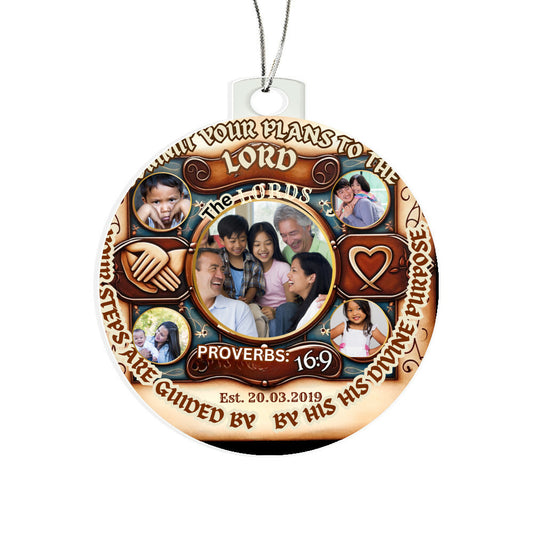 Custom Bible Ornament Family Photo Name Religious Holiday Decor Spiritual Christmas Gift Inspirational Keepsake Christian Family Plaque