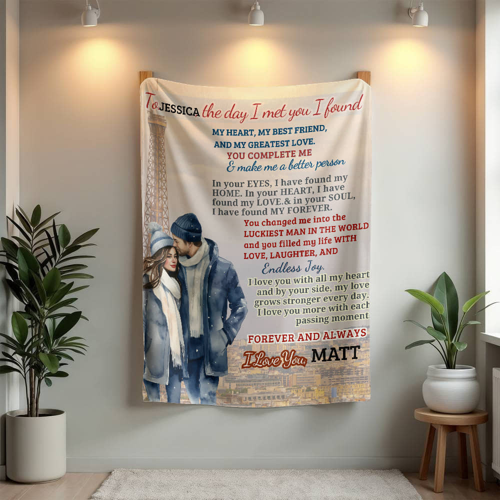 A Love Letter from My Girlfriend, Wife or Partner, a Sherpa, Fleece or Woven Blanket