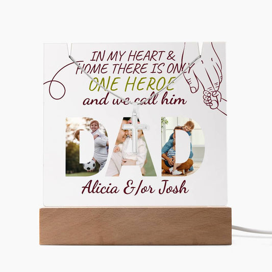 A Lovw you Dad Keepsake Acrylic and cross Bundle