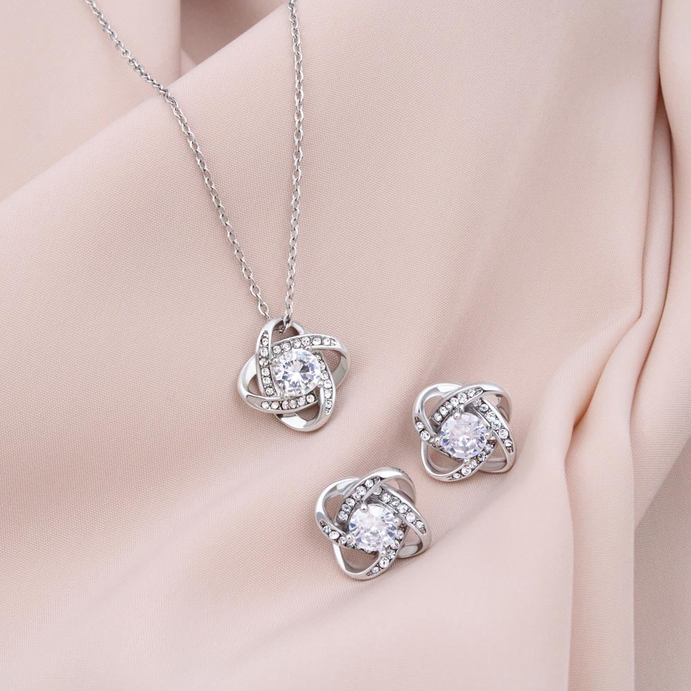 Love Knot Earring & Necklace Set for a Graduate