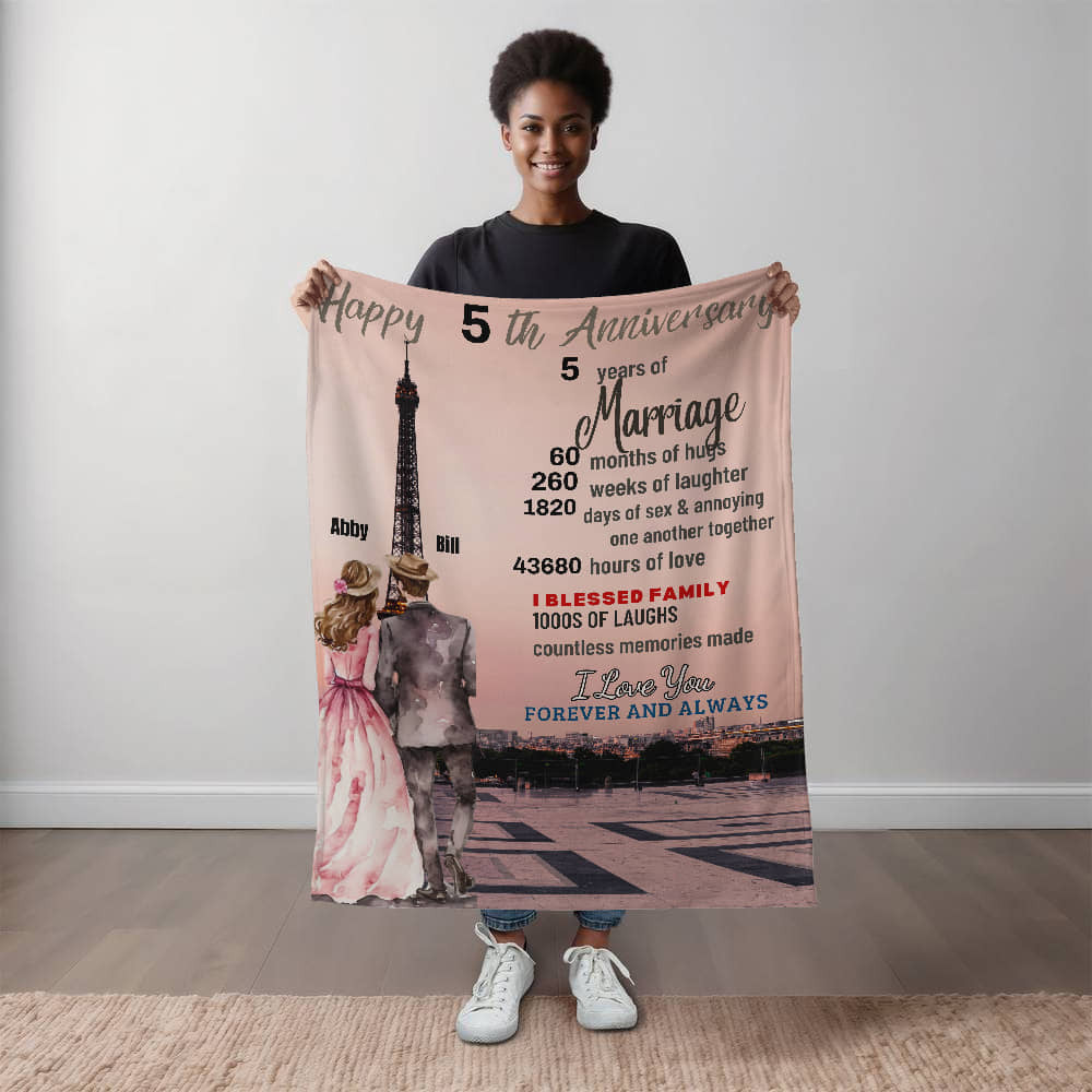 An Anniversary in Paris Sherpa or Fleece Blanket