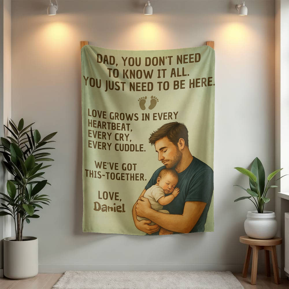 New Dad Custom Sherpa Fleece or Woven Blanket