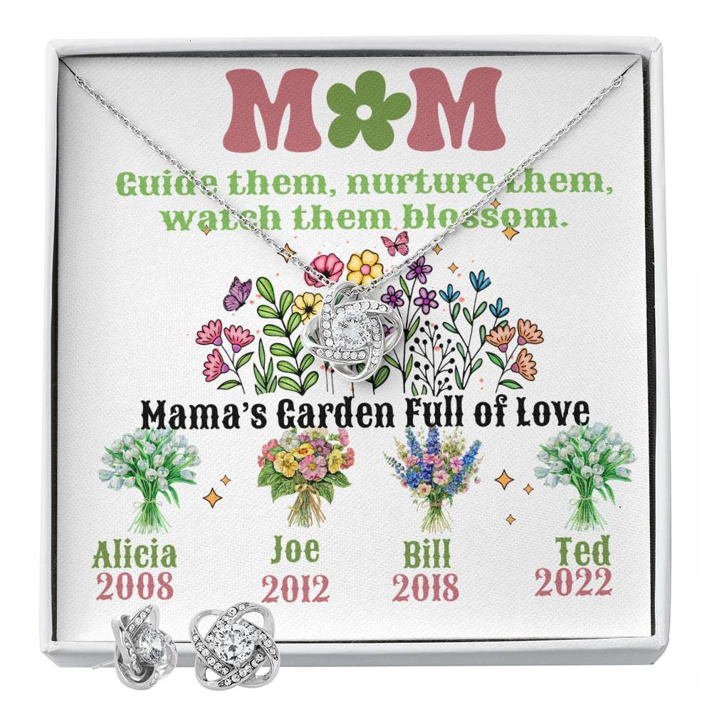 A Mom's Garden Love Knot Earring & Necklace Set for Mom