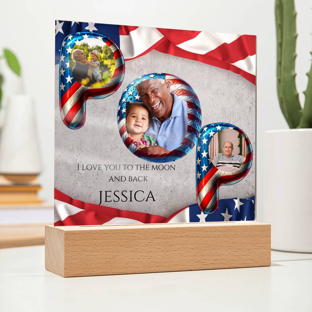 A Patriotic Love Acrylic Plaque for Pop