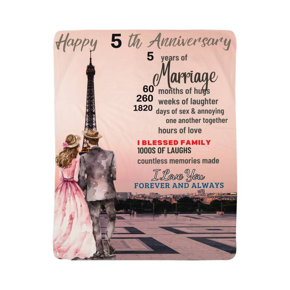 An Anniversary in Paris Sherpa or Fleece Blanket