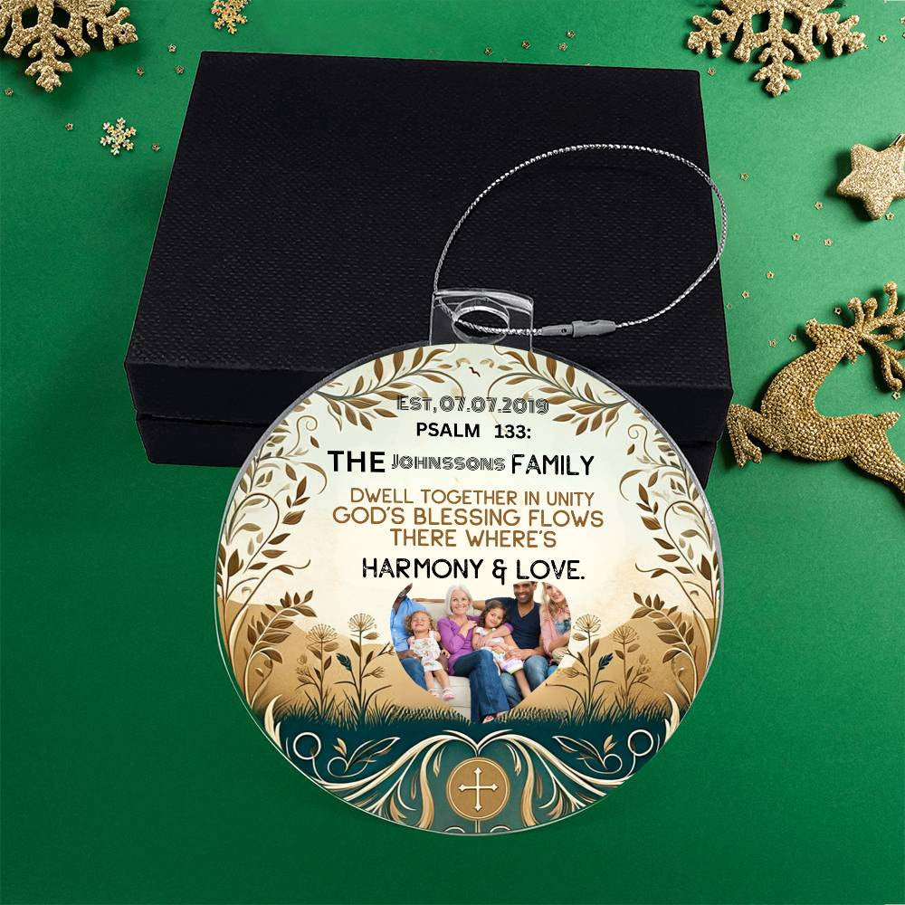 Bible Photo Ornament Personalized Family Photo Christian Holiday Gift Spiritual Christmas Decoration Inspirational Keepsake Religious Decor