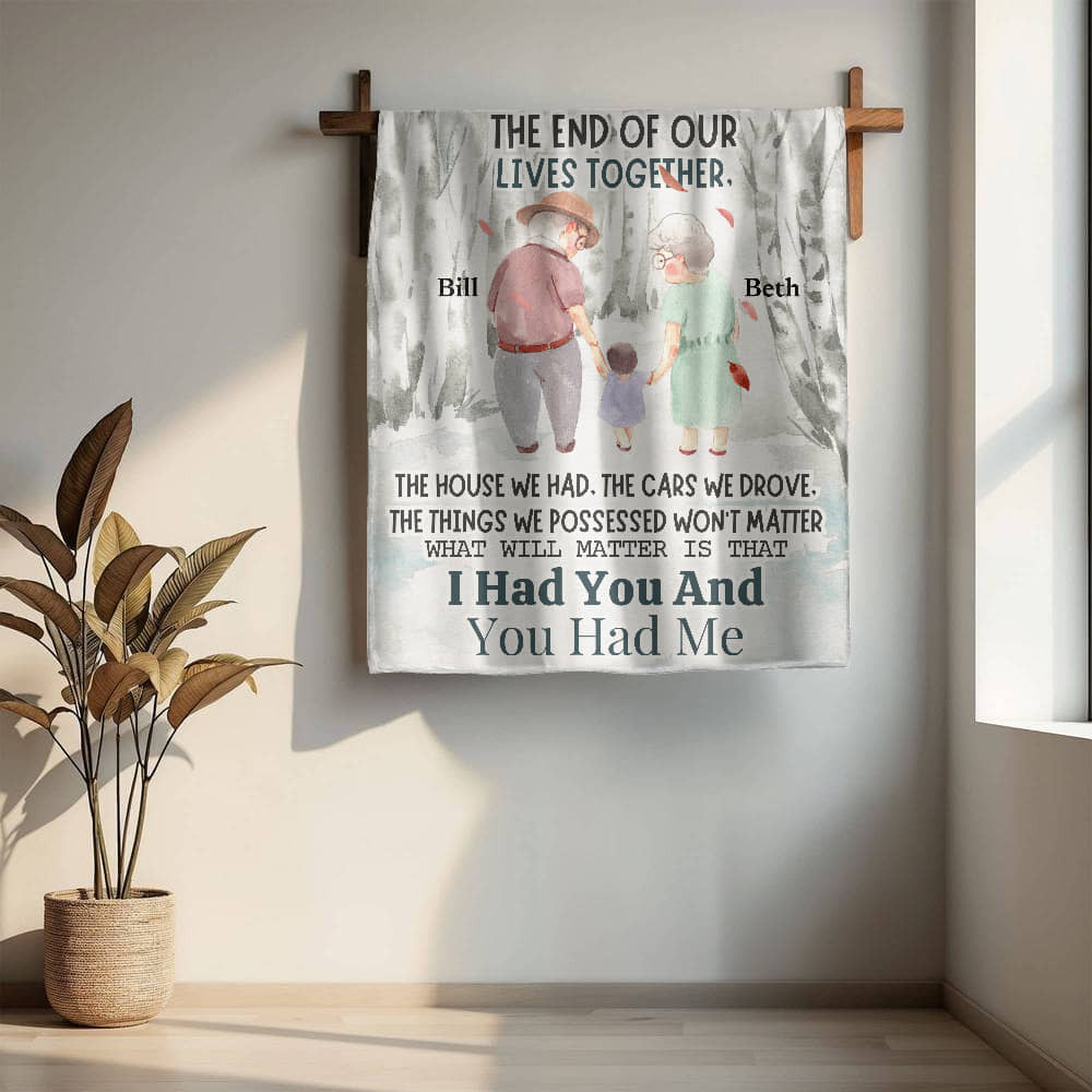 A Grandpa Love Sherpa or Fleece Blanket