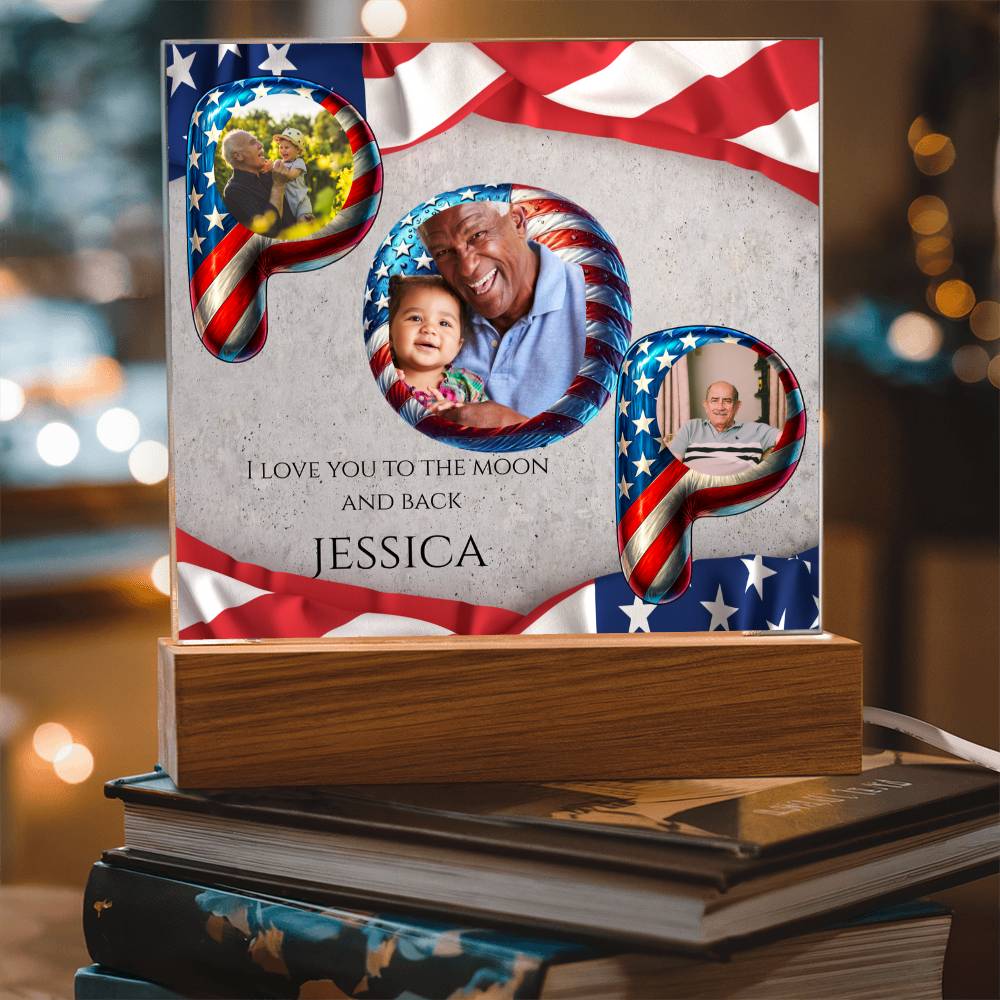 A Patriotic Love Acrylic Plaque for Pop