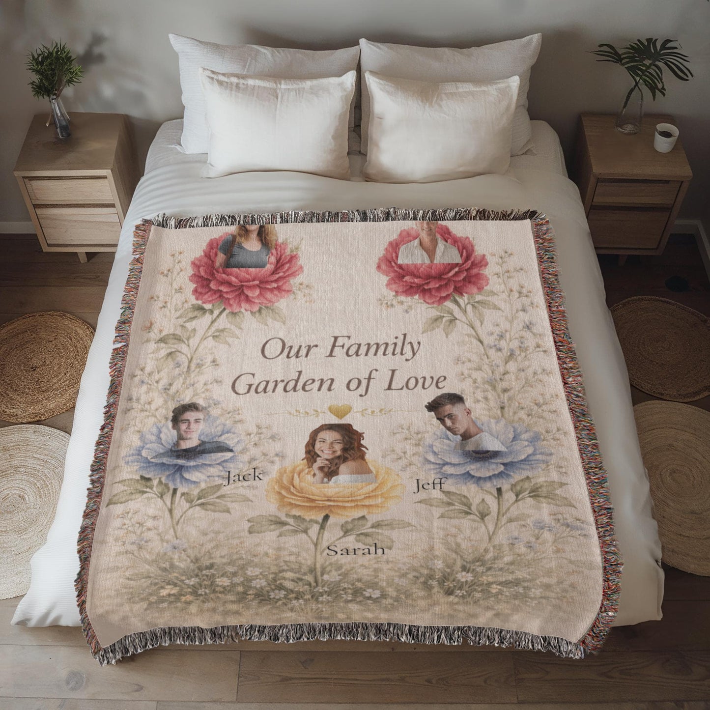 👉 Personalized Family Photo Blanket for Mom & Grandma – Custom Keepsake Gift