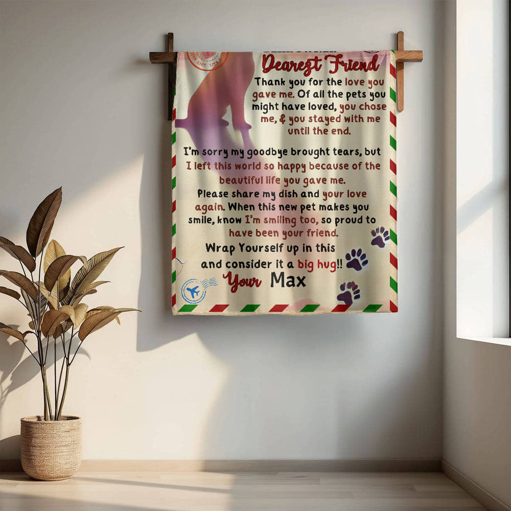 A Personalized Letter from a Dog to the Owner Sherpa or Fleece Blanket