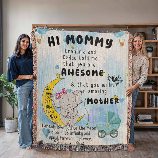 A Custom Fleece Blanket for a New Mom.