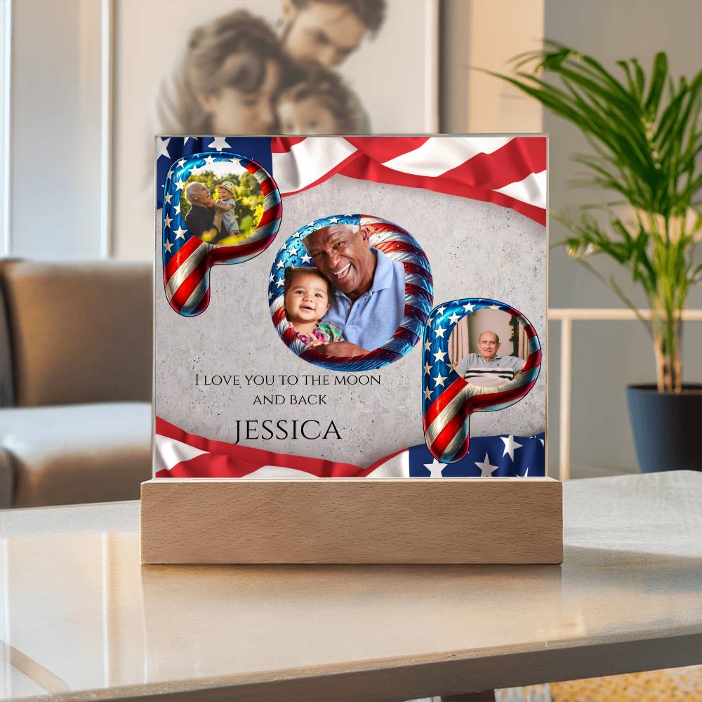 A Patriotic Love Acrylic Plaque for Pop