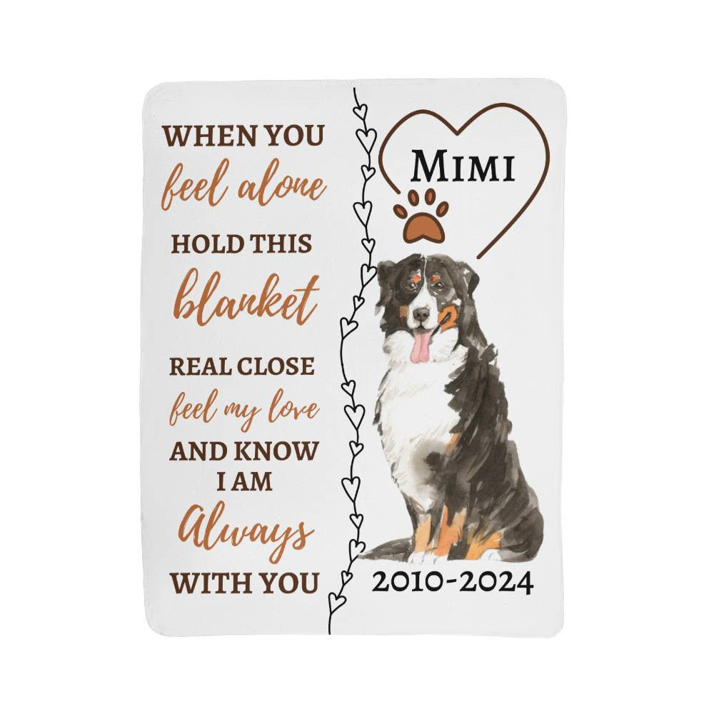 Photo name and dates Dog Memorial Sherpa Blanket (3:4)