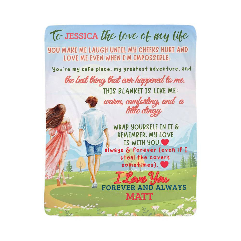 A Love Letter to My Wife, Girlfriend or Partner, a Sherpa, Fleece or Woven Blanket