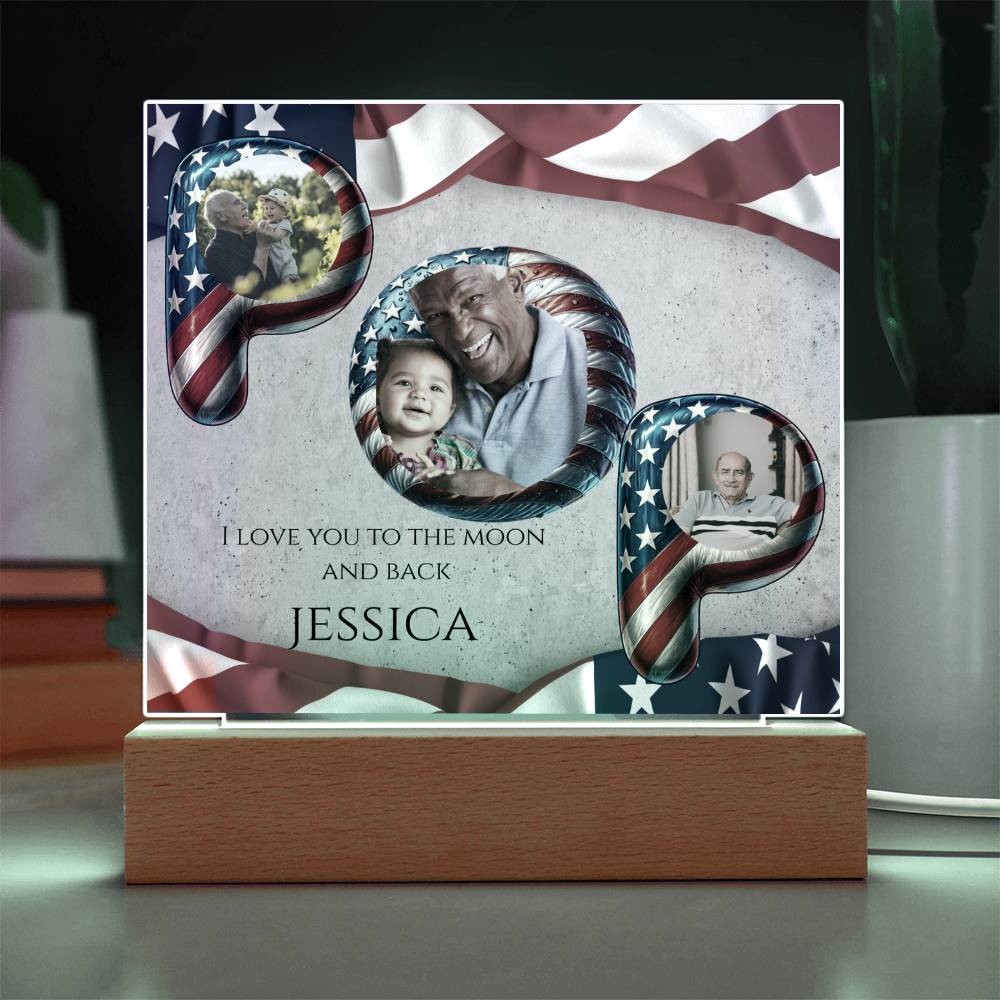 A Patriotic Love Acrylic Plaque for Pop