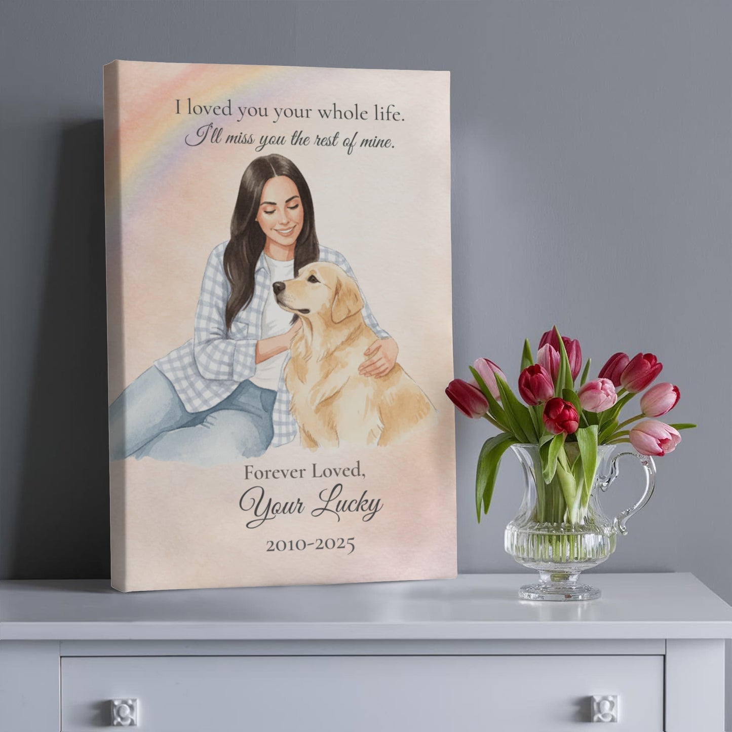 Custom Dog Memorial Portrait A Beautiful Tribute to the Dog You Loved