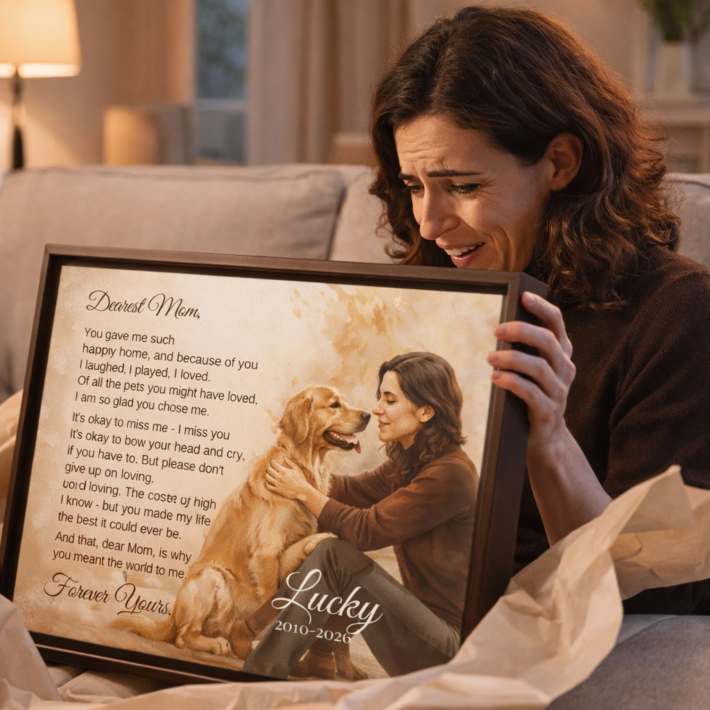 Custom Dog Memorial Canvas — A Portrait for Mom That Keeps Her Love Close