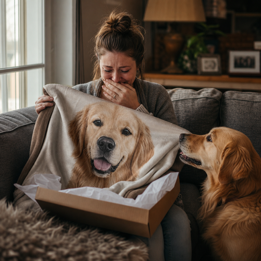 Custom Pet Mom Watercolor Sherpa Blanket – From Your Photo