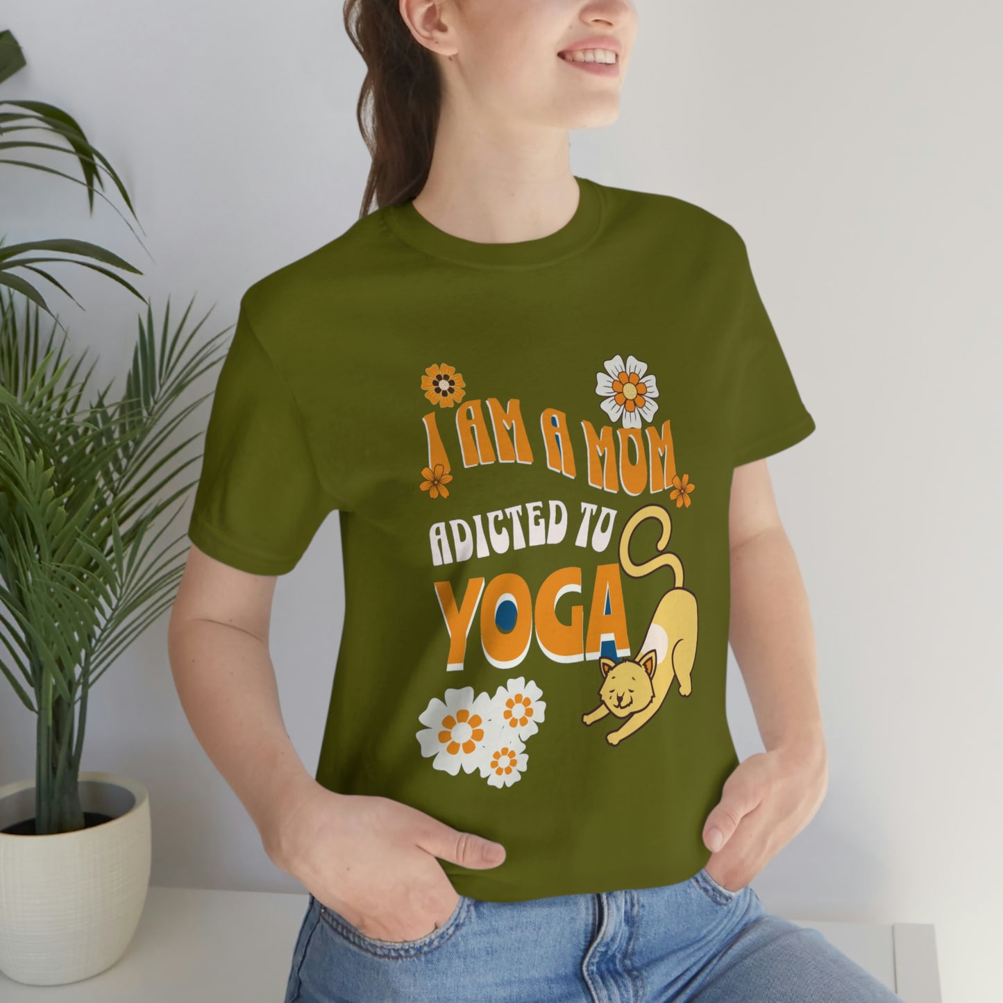 Unisex Jersey Short Sleeve Tee for a yoga loving mom, grandma, daughter, dad, granddad or son,