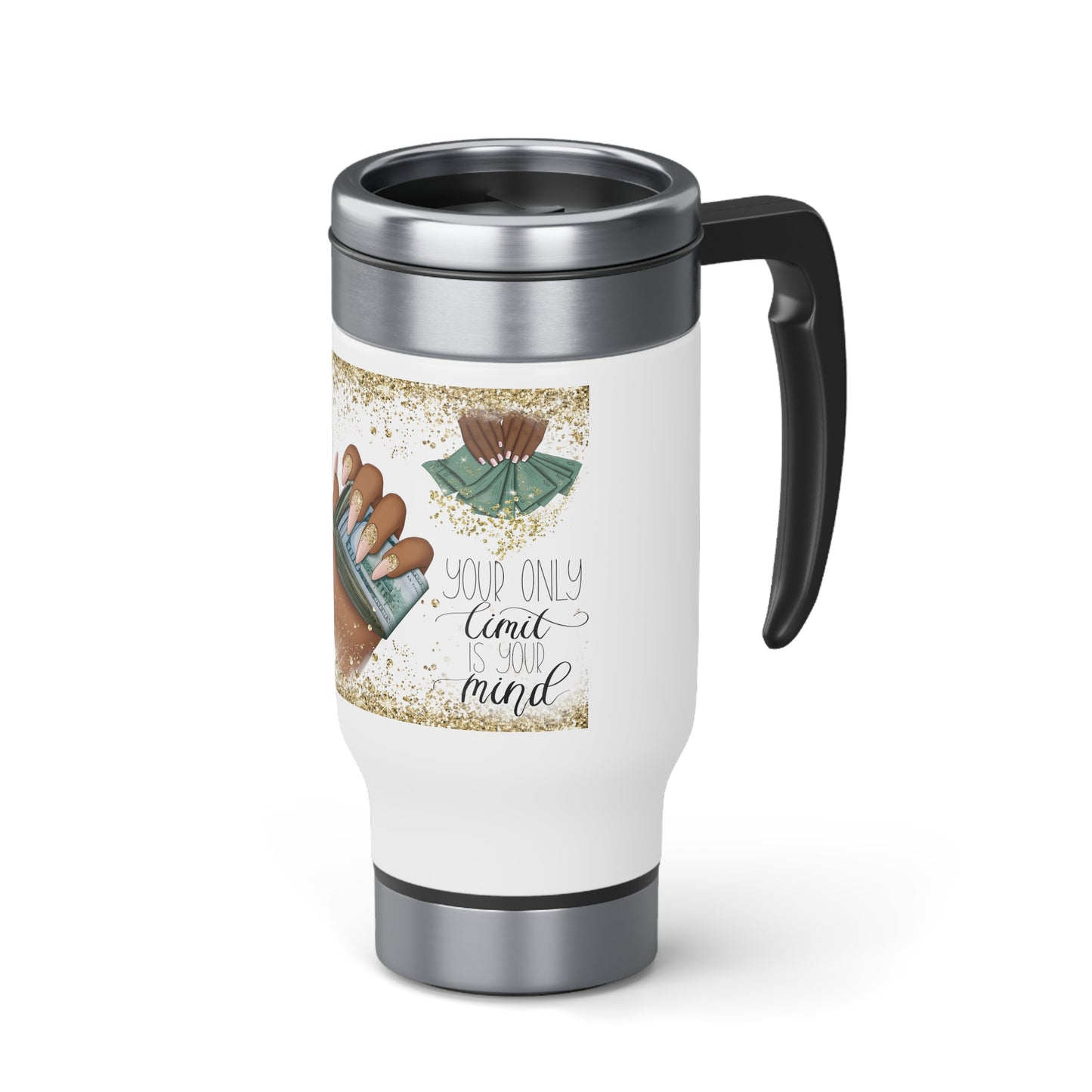 Stainless Steel Travel Mug with Handle, 14oz