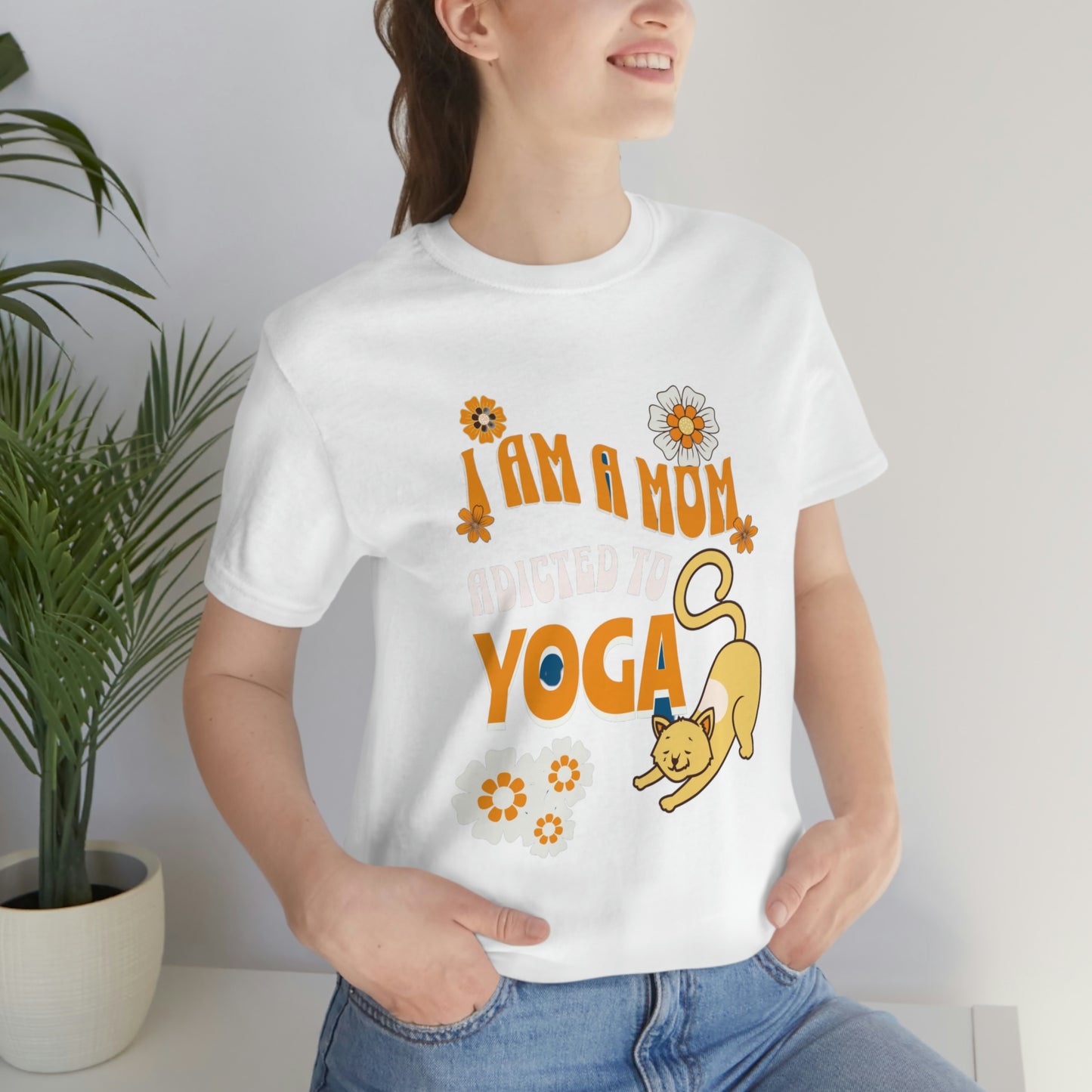 Unisex Jersey Short Sleeve Tee for a yoga loving mom, grandma, daughter, dad, granddad or son,