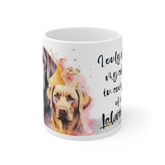 Ceramic Mug 11oz Accent Coffee Mug, 11oz for a Labrador dog lover for mom, grandma, girlfriend, grand daughter, dad, granddad, grand son.