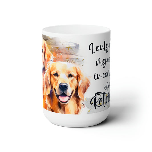 Ceramic Mug 15oz for a Golden Retriever dog lover for mom, grandma, girlfriend, grand daughter, dad, granddad, grand son.