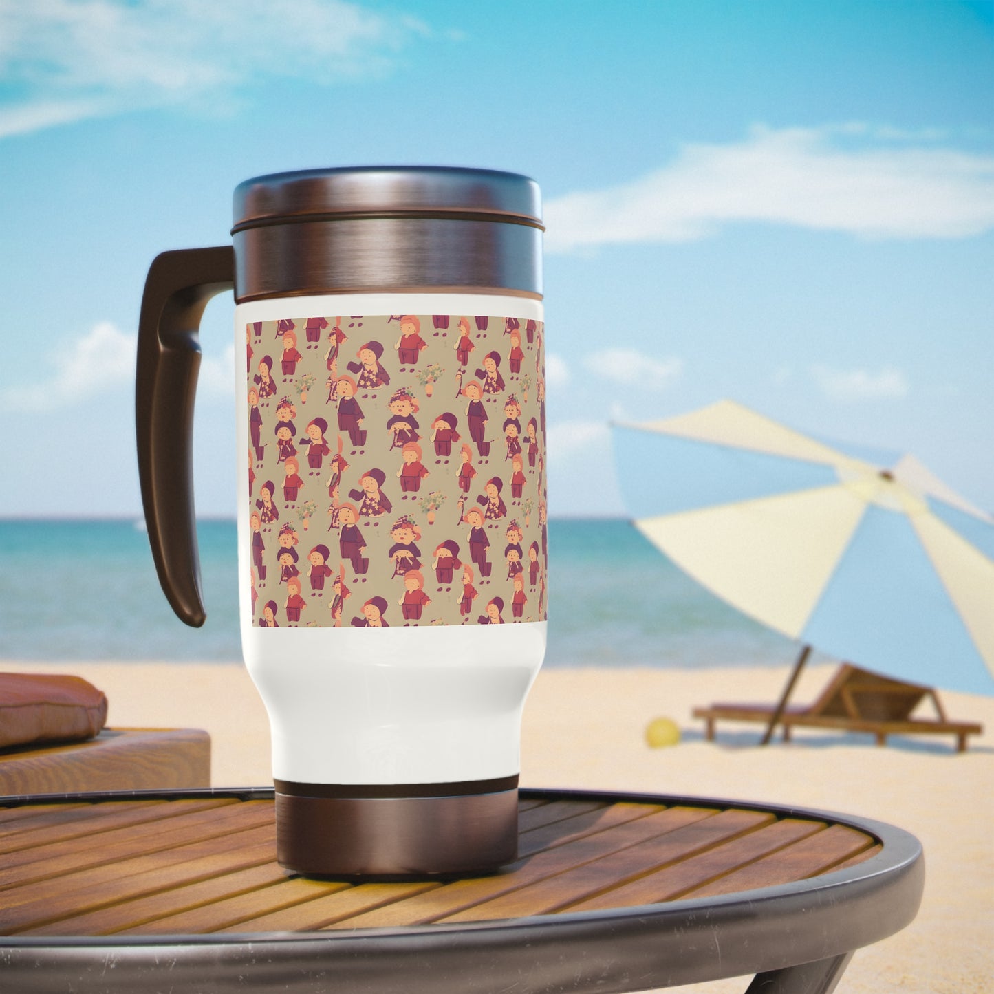 Stainless Steel Travel Mug with Handle, 14oz