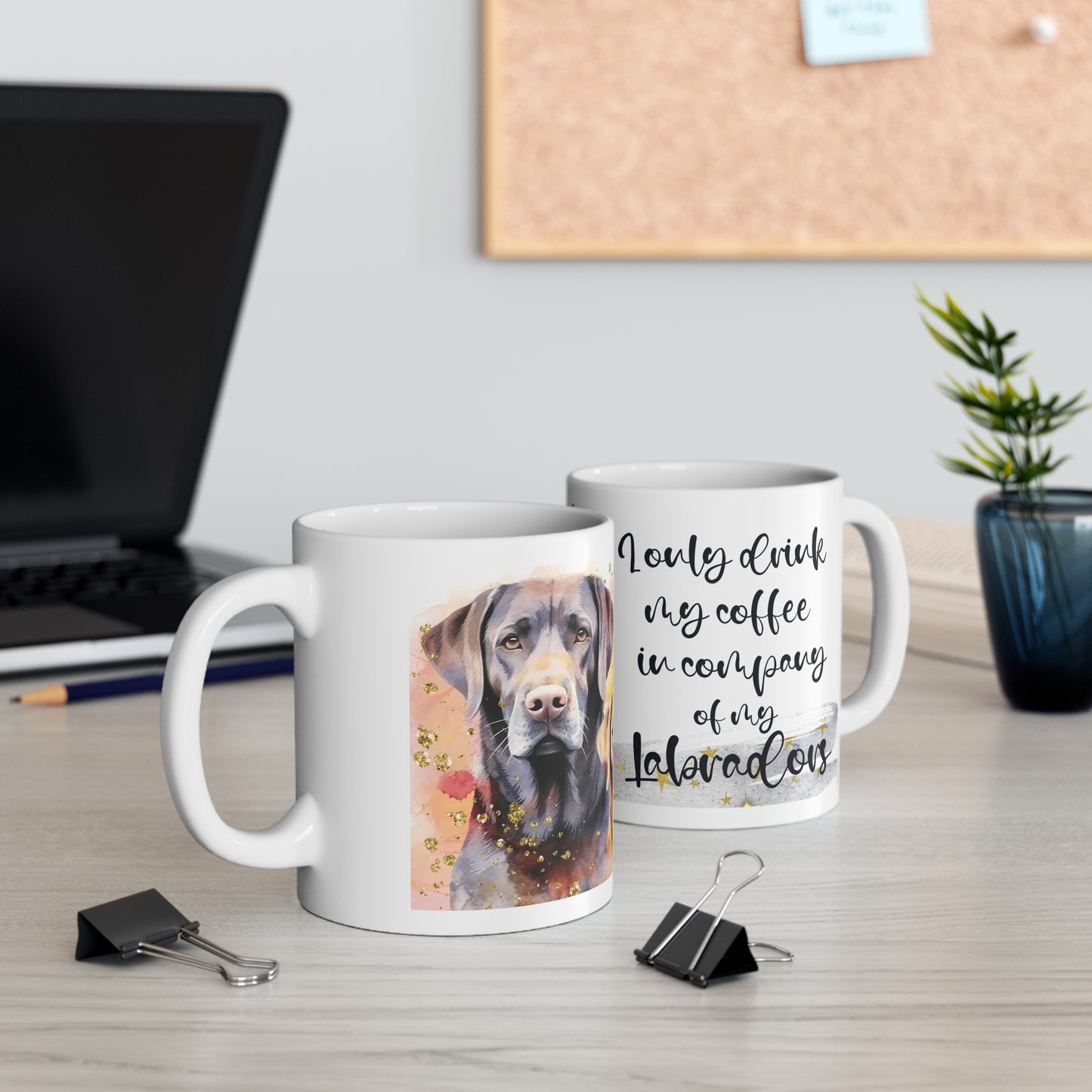 Ceramic Mug 11oz Accent Coffee Mug, 11oz for a Labrador dog lover for mom, grandma, girlfriend, grand daughter, dad, granddad, grand son.