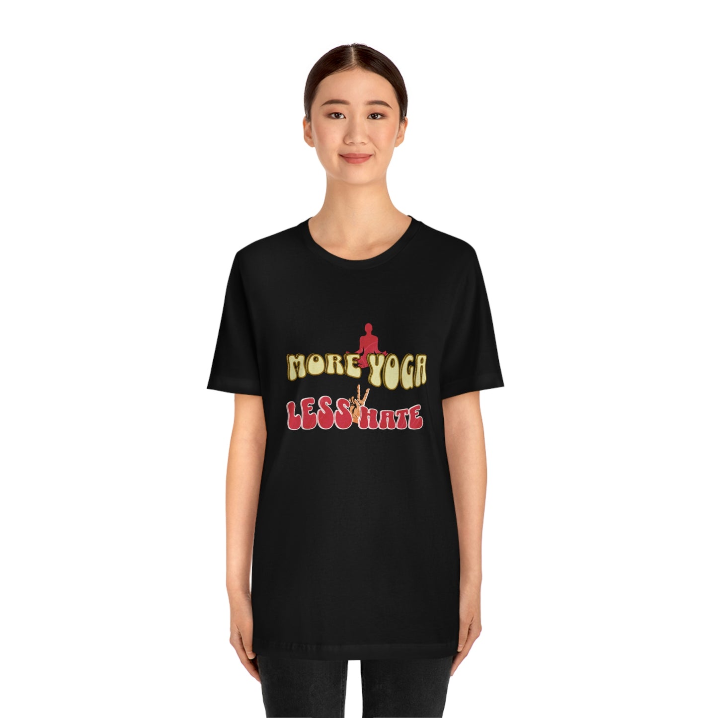 Unisex Jersey Short Sleeve Tee for a yoga loving mom, grandma, daughter, dad, granddad or son,