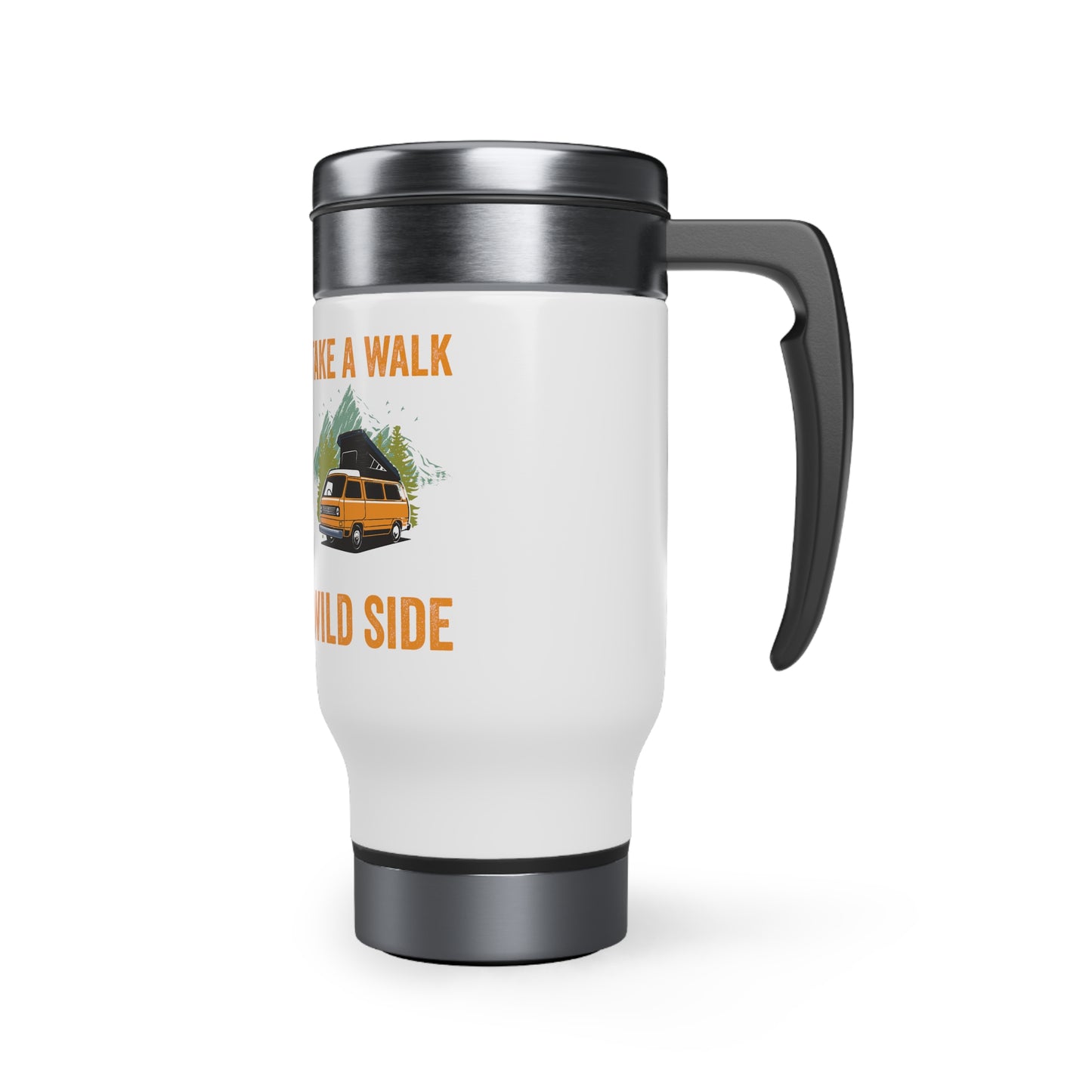 Stainless Steel Travel Mug with Handle, 14oz