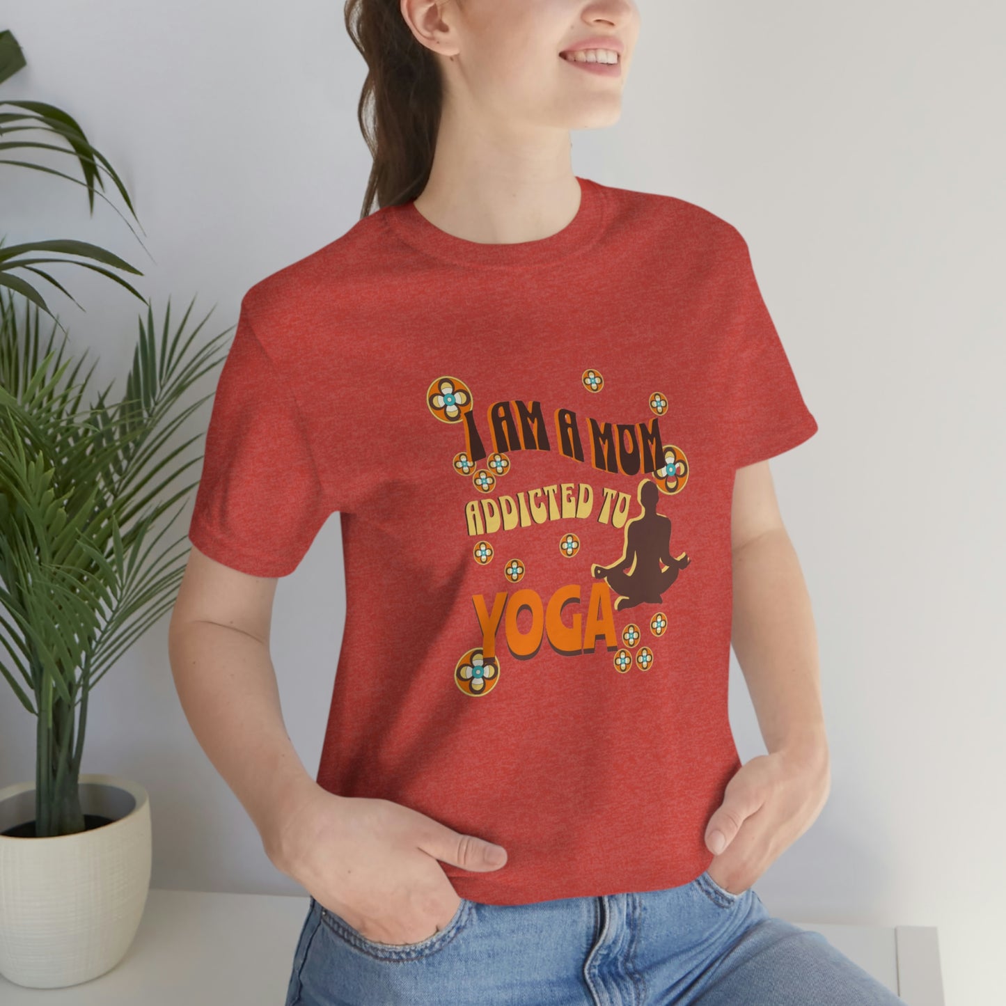 Unisex Jersey Short Sleeve Tee for a yoga loving mom, grandma, daughter, dad, granddad or son,