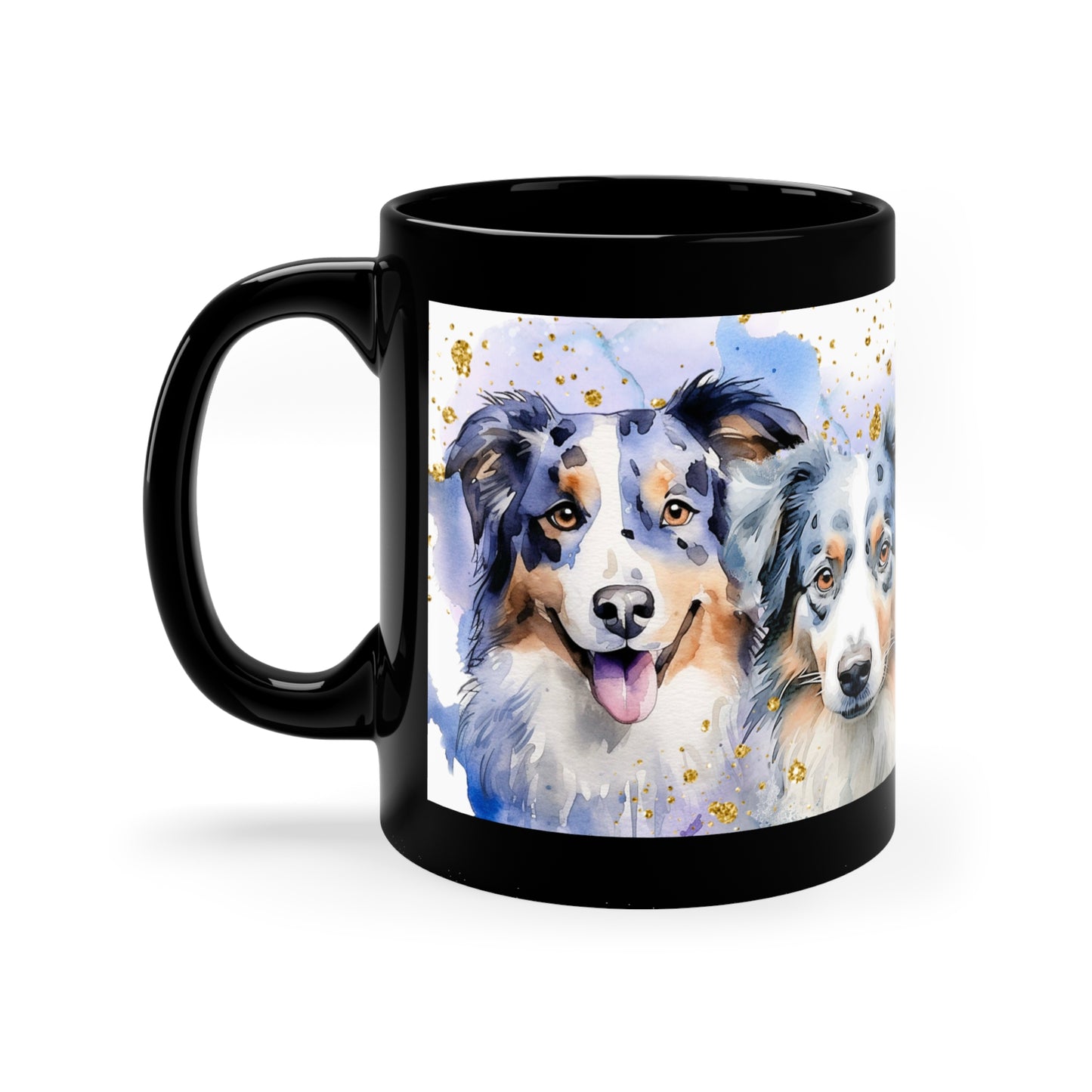 11oz Black Mug Products Color-Changing Mug, 11oz for aussie dogs: mom, grandma, daughter, dad, granddad, son, grandson / daughter.