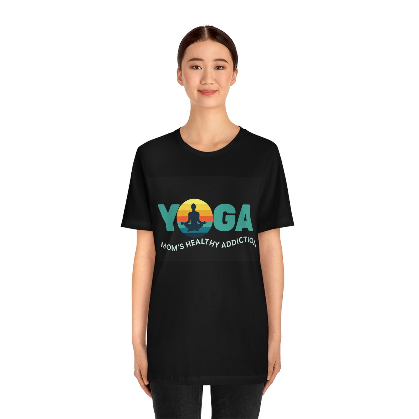 Unisex Jersey Short Sleeve Tee for a yoga loving mom, grandma, daughter, dad, granddad or son,