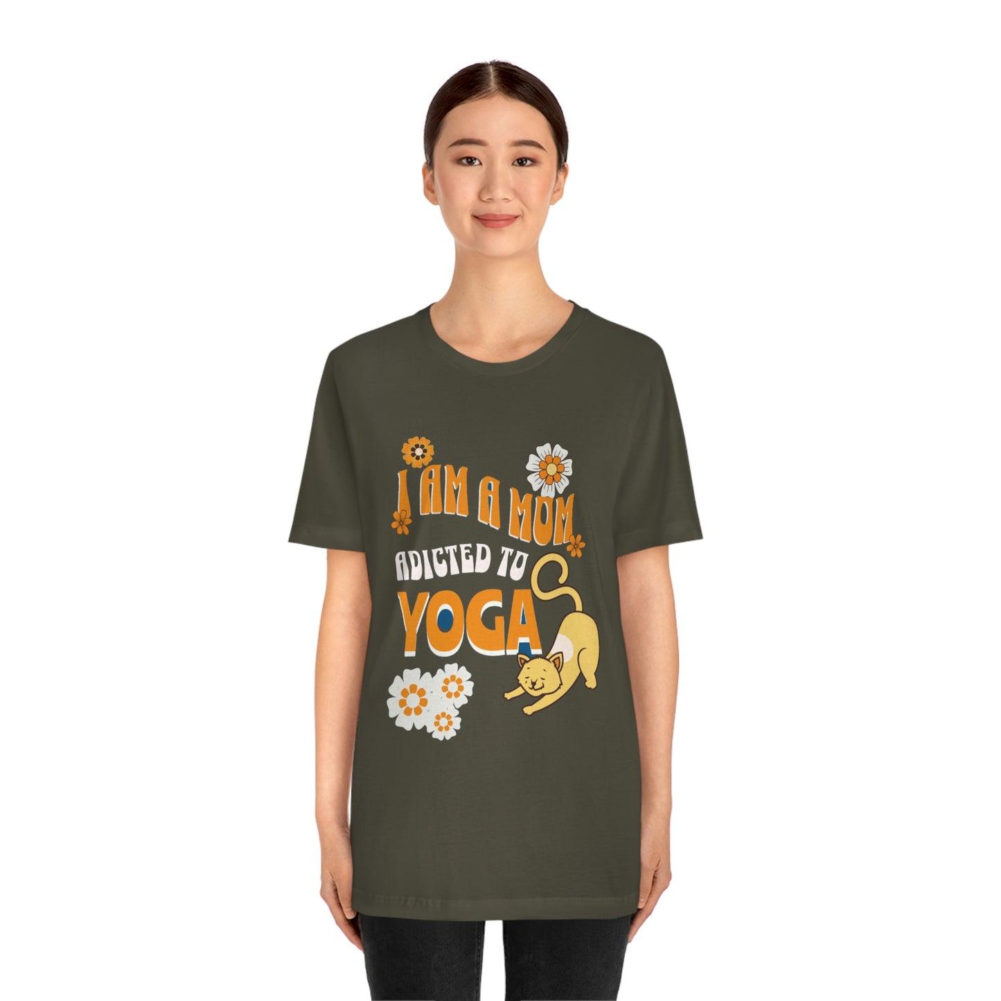 Unisex Jersey Short Sleeve Tee for a yoga loving mom, grandma, daughter, dad, granddad or son,