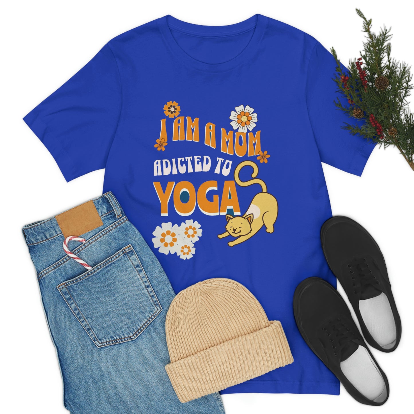 Unisex Jersey Short Sleeve Tee for a yoga loving mom, grandma, daughter, dad, granddad or son,