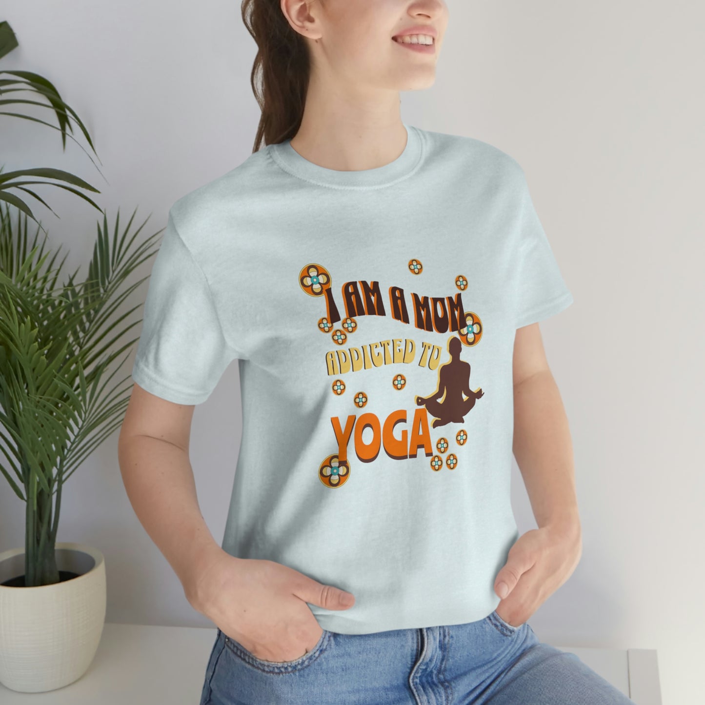 Unisex Jersey Short Sleeve Tee for a yoga loving mom, grandma, daughter, dad, granddad or son,