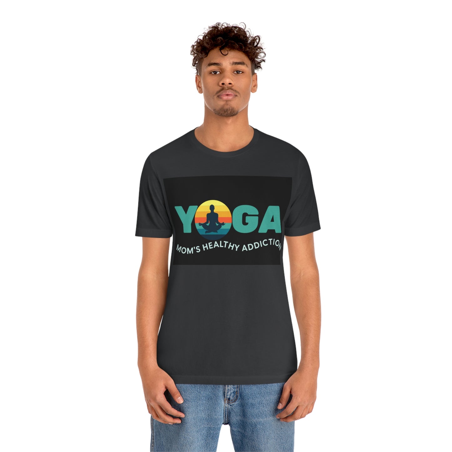 Unisex Jersey Short Sleeve Tee for a yoga loving mom, grandma, daughter, dad, granddad or son,