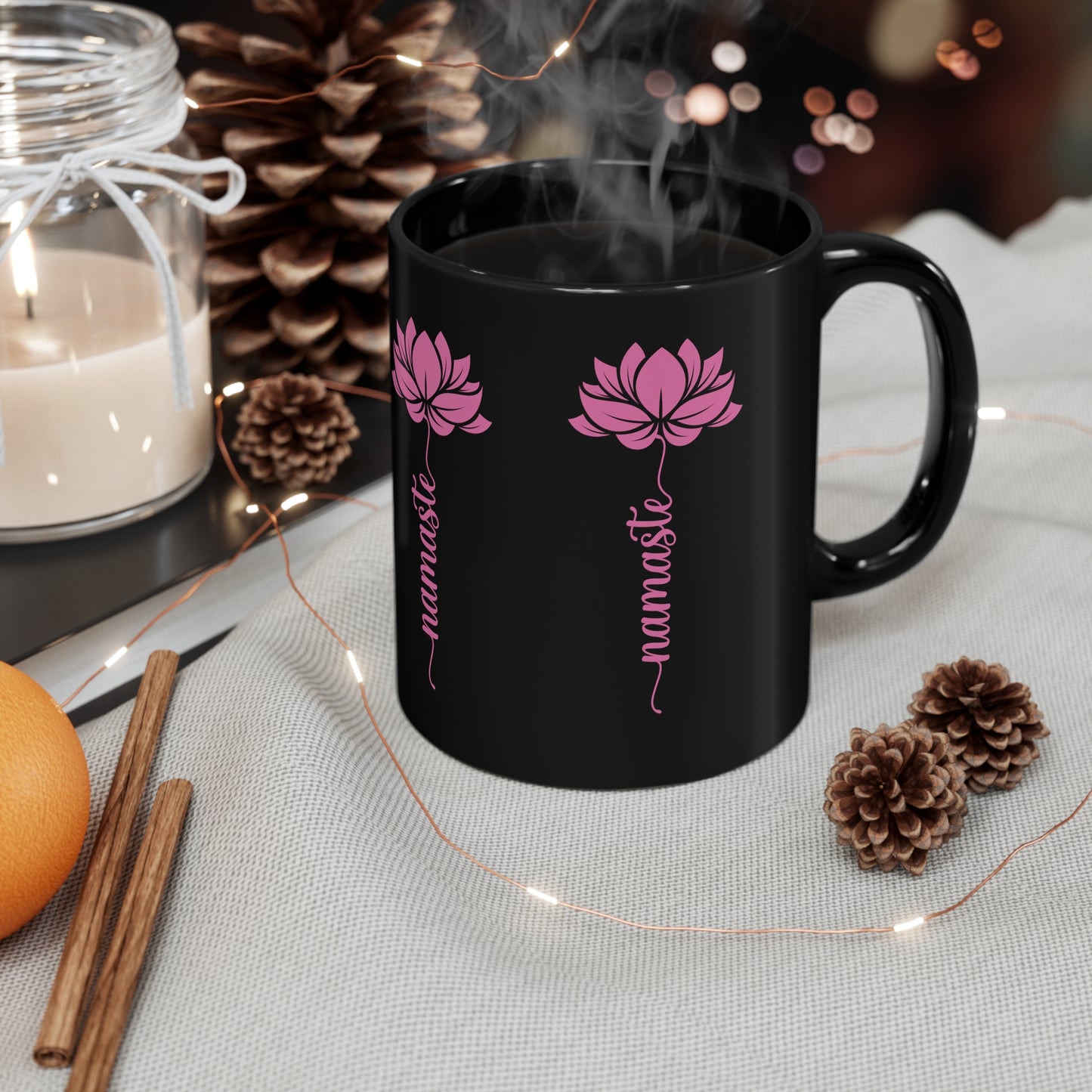 11oz Black Mug for Yoga lover: mom, grandma, daughter, dad, granddad, son, grandson / daughter.