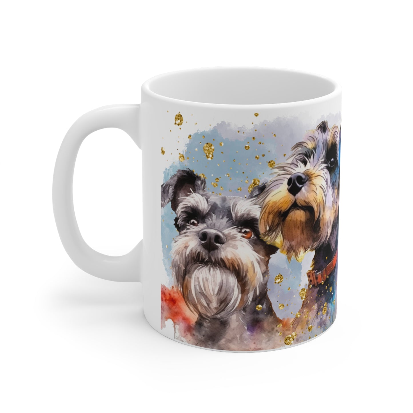 Ceramic Mug 11oz Accent Coffee Mug, for a Schnauzer dog lover for mom, grandma, girlfriend, grand daughter, dad, granddad, grand son.