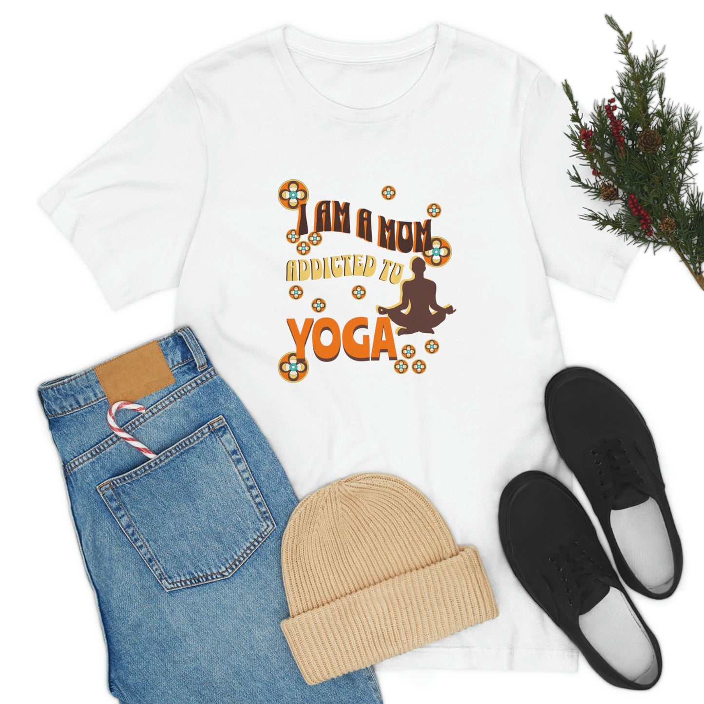 Unisex Jersey Short Sleeve Tee for a yoga loving mom, grandma, daughter, dad, granddad or son,