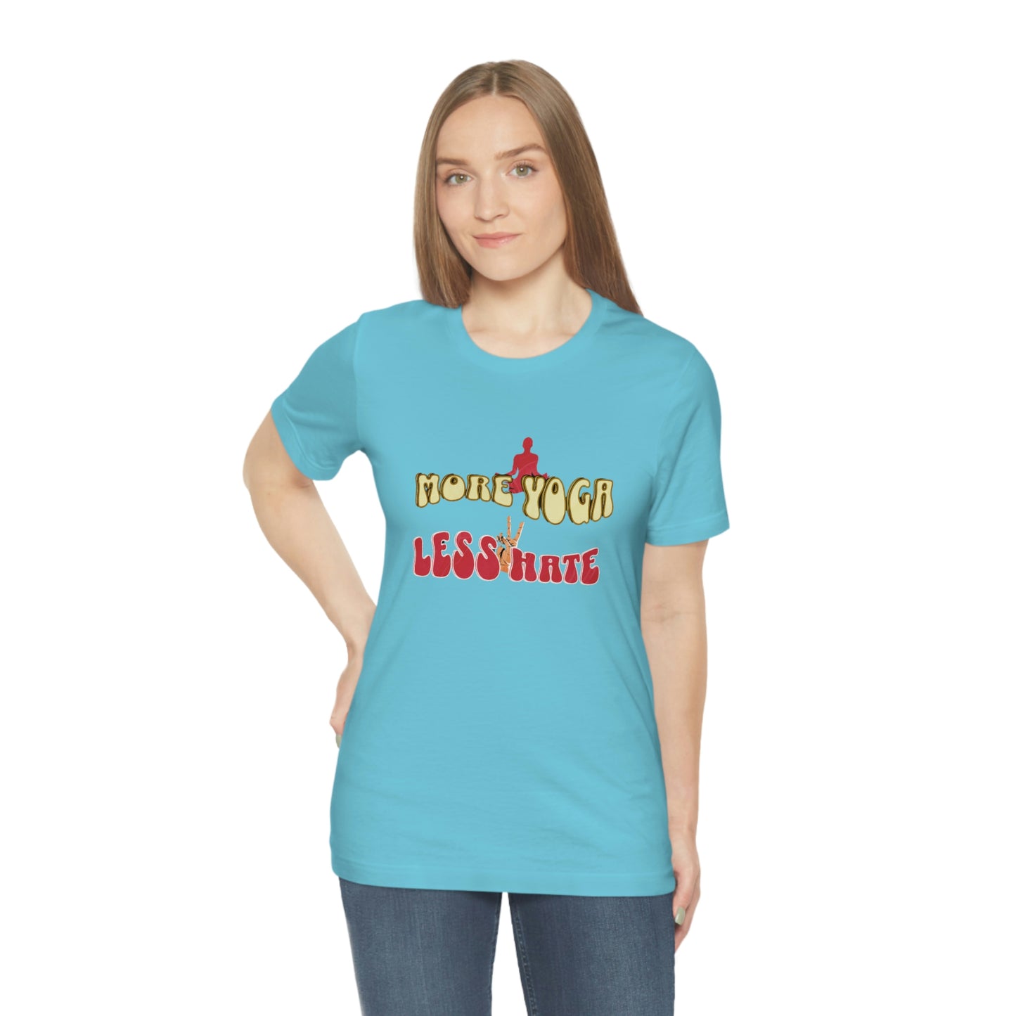 Unisex Jersey Short Sleeve Tee for a yoga loving mom, grandma, daughter, dad, granddad or son,