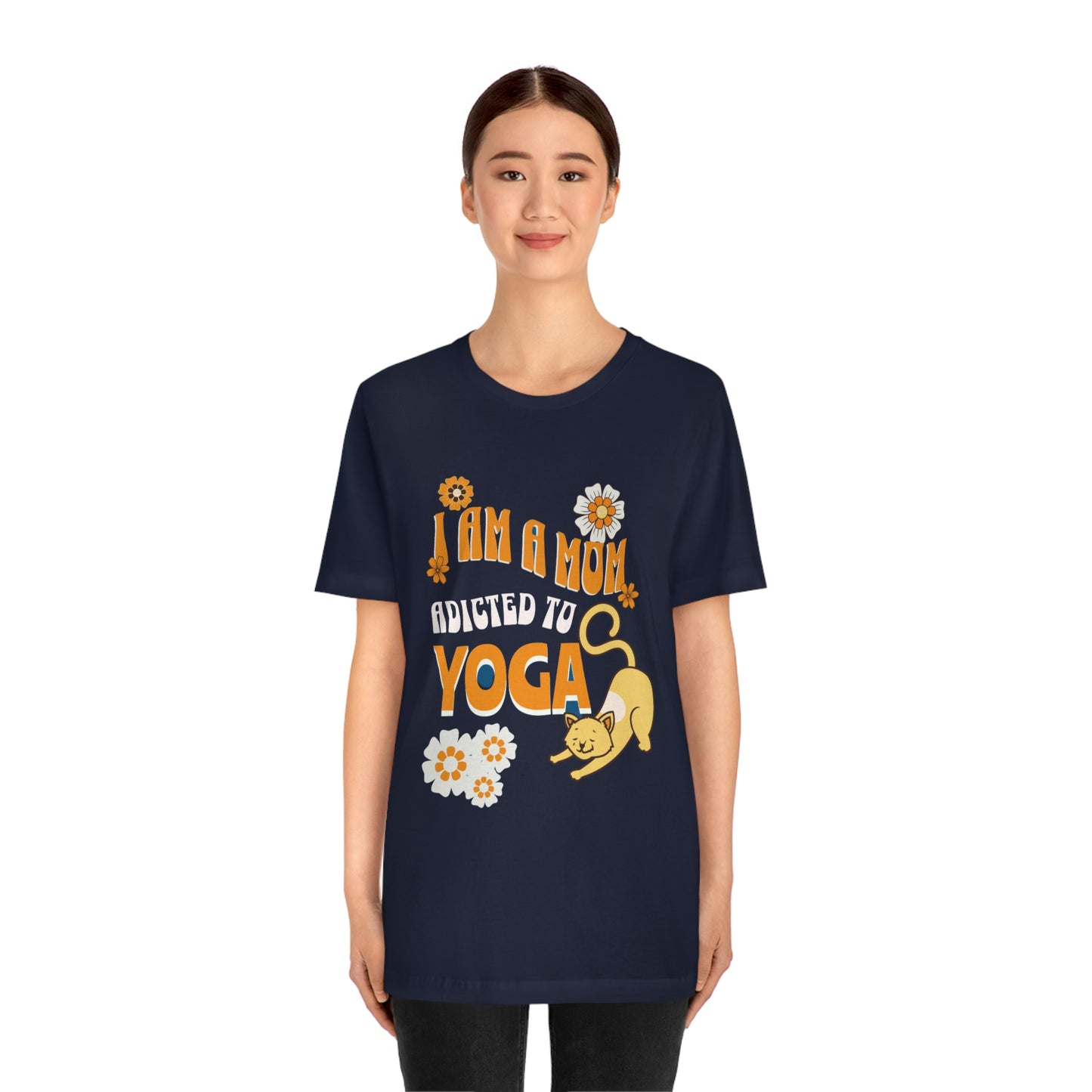 Unisex Jersey Short Sleeve Tee for a yoga loving mom, grandma, daughter, dad, granddad or son,