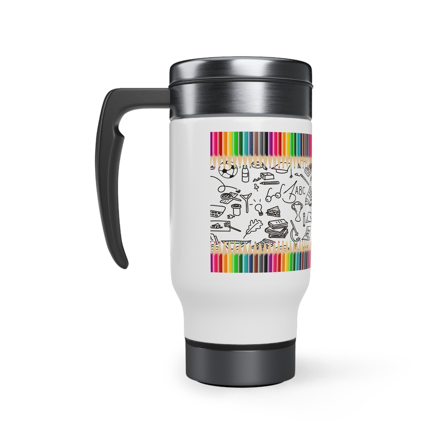 Stainless Steel Travel Mug with Handle, 14oz